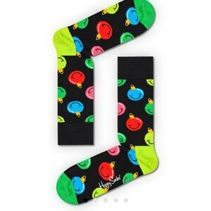 NWOT Happy Socks Jingle Smiling Socks in Size 4-7